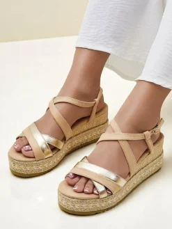 Sandały Na Koturnie^Royalfashion Damskie sandały na koturnie Eylaas