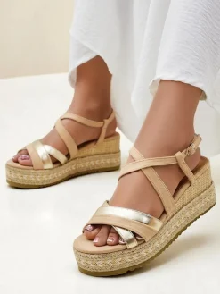 Sandały Na Koturnie^Royalfashion Damskie sandały na koturnie Eylaas