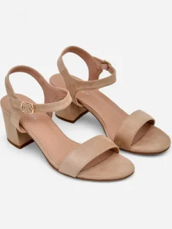 Buty Na Wielkie Wyjście|Sandały Na Słupku^Royalfashion Damskie sandały eko zamszowe Quarter beżowy