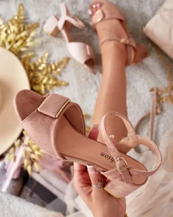 Buty Na Wielkie Wyjście|Sandały Na Słupku^Royalfashion Damskie sandały Colvos brązowy