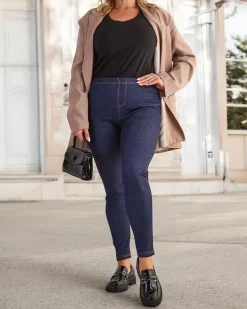 Plus Size|Legginsy / Tregginsy^Royalfashion Damskie spodnie typu tregginsy PLUS SIZE Granatowy