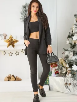 Spodnie Materiałowe|Legginsy / Tregginsy^Royalfashion Damskie spodnie typu tregginsy ocieplane