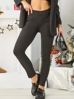 Spodnie Materiałowe|Legginsy / Tregginsy^Royalfashion Damskie spodnie typu tregginsy ocieplane