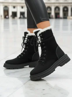 Trapery|Botki Sznurowane^Royalfashion Damskie trapery z futerkiem Nasaha