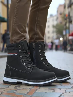 Trapery|Botki Sznurowane^Royalfashion Damskie trapery Miszuz czarny