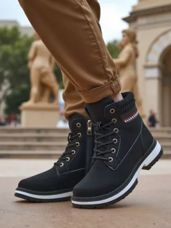 Trapery|Botki Sznurowane^Royalfashion Damskie trapery Miszuz czarny