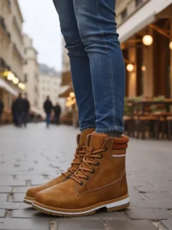 Trapery|Botki Sznurowane^Royalfashion Damskie trapery Miszuz Camel