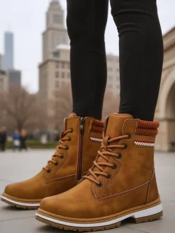 Trapery|Botki Sznurowane^Royalfashion Damskie trapery Miszuz Camel