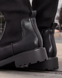 Kozaki Na Płaskim Obcasie|Kozaki Bez Ocieplenia^Royalfashion Damskie wsuwane kozaki Bifonus czarny