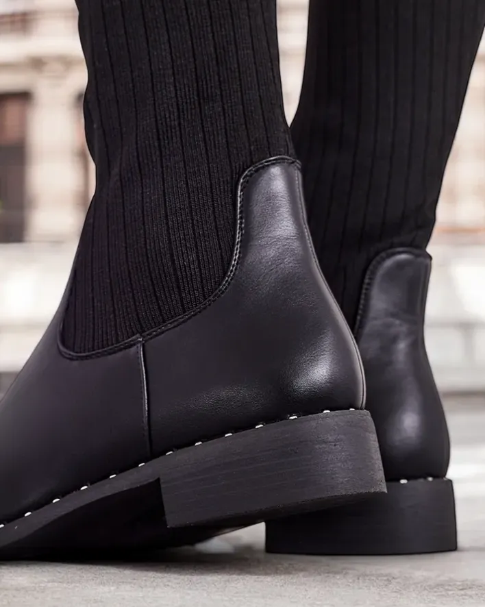 Kozaki Na Płaskim Obcasie|Kozaki Za Kolano^Royalfashion Damskie wsuwane kozaki Herio