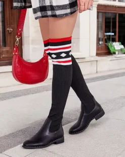 Kozaki Na Płaskim Obcasie|Kozaki Za Kolano^Royalfashion Damskie wsuwane kozaki Herio