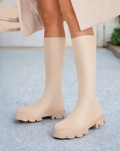 Kozaki Na Płaskim Obcasie|Kozaki Bez Ocieplenia^Royalfashion Damskie wsuwane kozaki Filo