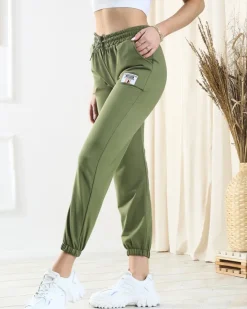 Spodnie Dresowe^Royalfashion Damskie zielone spodnie dresowe zielony