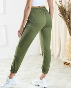 Spodnie Dresowe^Royalfashion Damskie zielone spodnie dresowe zielony