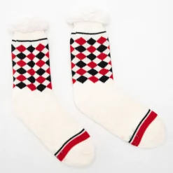 Skarpetki^Royalfashion Damskie zimowe skarpetki we wzory biały