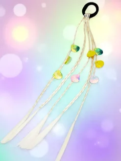 Akcesoria Do Włosów^Royalfashion Doczepiane warkoczyki na gumce z muszelkami biały