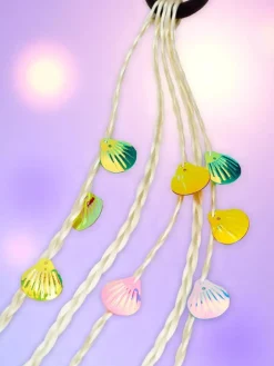 Akcesoria Do Włosów^Royalfashion Doczepiane warkoczyki na gumce z muszelkami biały