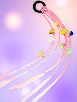 Akcesoria Do Włosów^Royalfashion Doczepiane warkoczyki na gumce z muszelkami Jasnoróżowy