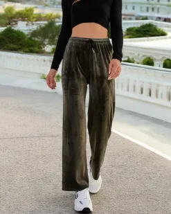 Spodnie Dresowe^Royalfashion Dresy damskie a'la welurowe zielony