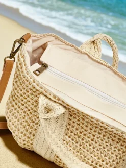 Wiklinowe I Słomiane^Royalfashion Duża słomiana torebka damska Bella Paglia beżowy