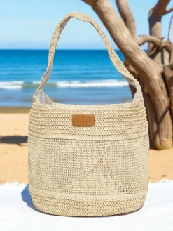 Wiklinowe I Słomiane^Royalfashion Duża słomiana torebka damska Marella Natura krem