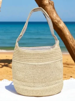 Wiklinowe I Słomiane^Royalfashion Duża słomiana torebka damska Marella Natura krem