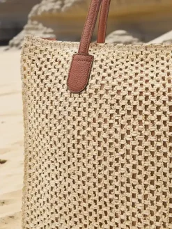 Wiklinowe I Słomiane^Royalfashion Duża słomiana torebka damska letnia beżowy