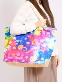 Materiałowe|Torby Plażowe^Royalfashion Duża torba materiałowa z printem Wielokolorowe