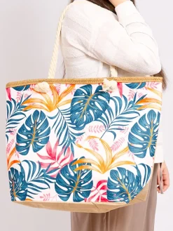Materiałowe|Torby Plażowe^Royalfashion Duża torba materiałowa z printem Wielokolorowe