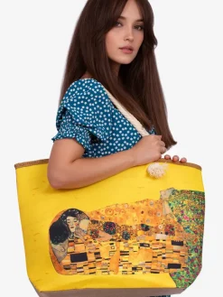 Materiałowe^Royalfashion Duża torba materiałowa żółty