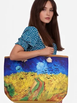 Materiałowe^Royalfashion Duża torba materiałowa żółty