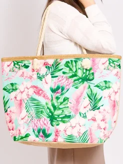 Materiałowe|Torby Plażowe^Royalfashion Duża torba materiałowa z printem Wielokolorowe