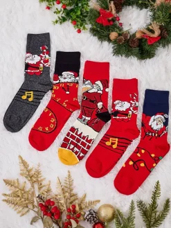 Skarpetki|Skarpetki^Royalfashion Długie męskie świąteczne skarpety 5/pak Wielokolorowe