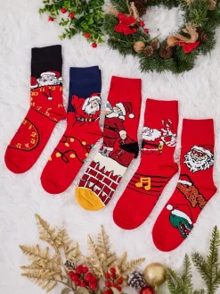 Skarpetki|Skarpetki^Royalfashion Długie męskie świąteczne skarpety 5/pak Wielokolorowe