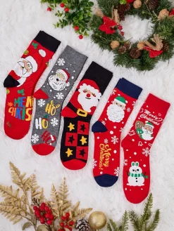 Skarpetki|Skarpetki^Royalfashion Długie męskie świąteczne skarpety 5/pak