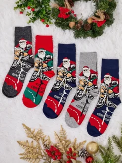 Skarpetki|Skarpetki^Royalfashion Długie męskie świąteczne skarpety 5/pak Wielokolorowe