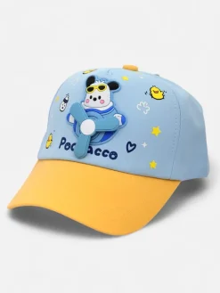 Czapki^Royalfashion Dziecięca czapka z daszkiem i naszywką z latającym misiem Oliver Sky niebieski