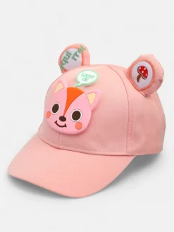 Czapki^Royalfashion Dziecięca czapka z daszkiem z uszkami różowy