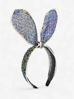 Akcesoria Do Włosów^Royalfashion Dziecięca opaska do włosów z uszkami królika i cekinami Granatowy