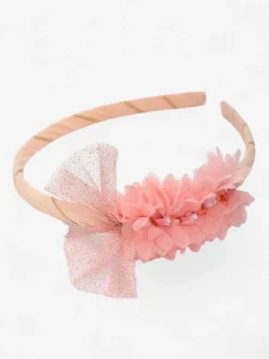 Akcesoria Do Włosów^Royalfashion Dziecięca opaska do włosów z kwiatuszkami różowy