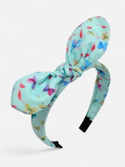 Akcesoria Do Włosów^Royalfashion Dziecięca opaska do włosów z kokardką z printem mięta