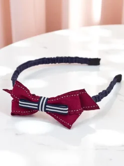 Akcesoria Do Włosów^Royalfashion Dziecięca opaska do włosów z kokardką Sweet Bow Bordowy