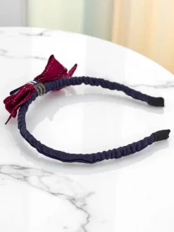 Akcesoria Do Włosów^Royalfashion Dziecięca opaska do włosów z kokardką Sweet Bow Bordowy