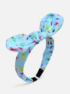 Akcesoria Do Włosów^Royalfashion Dziecięca opaska do włosów z kokardką z printem niebieski