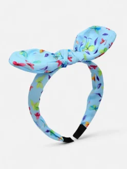 Akcesoria Do Włosów^Royalfashion Dziecięca opaska do włosów z kokardką z printem niebieski