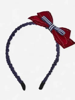 Akcesoria Do Włosów^Royalfashion Dziecięca opaska do włosów z kokardką Bordowy