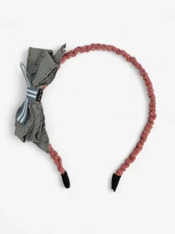 Akcesoria Do Włosów^Royalfashion Dziecięca opaska do włosów z kokardką szary
