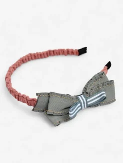 Akcesoria Do Włosów^Royalfashion Dziecięca opaska do włosów z kokardką szary