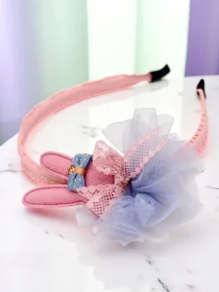 Akcesoria Do Włosów^Royalfashion Dziecięca opaska do włosów z króliczkiem Bunny Joy różowy