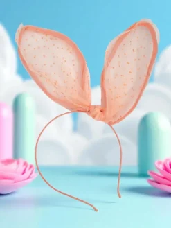 Akcesoria Do Włosów^Royalfashion Dziecięca opaska do włosów z uszkami królika różowy